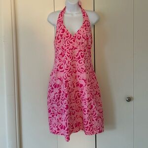 Lilly Pulitzer Cotton hidden animal print halter minidress 10P